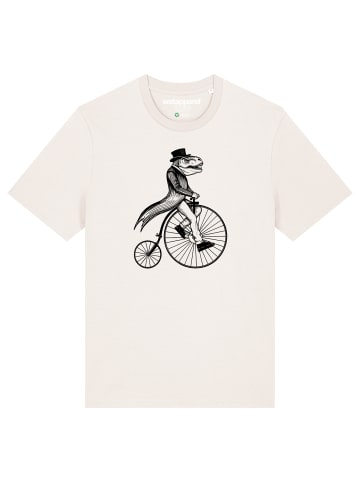 wat? Apparel T-Shirt T-Rex auf Fahrrad in Off White