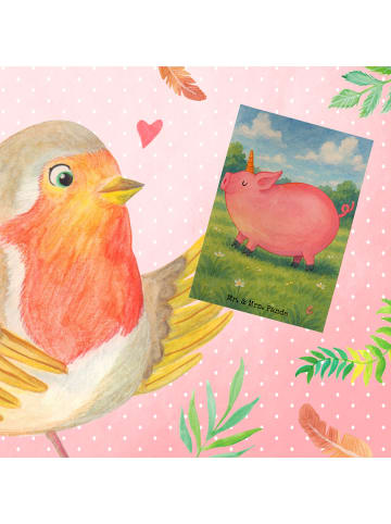 Mr. & Mrs. Panda Beileidskarte Einhorn Schwein Design ohne Spruch in Weiß