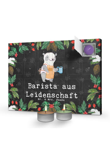 Mr. & Mrs. Panda Adventskalender Barista Leidenschaft mit Spruch in Kreidetafel
