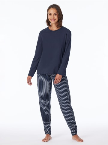 Schiesser Pyjama UNCOVER Nightwear in Dunkelblau