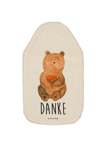 Mr. & Mrs. Panda Wärmflasche Bär Dankbar mit Spruch in Weiß