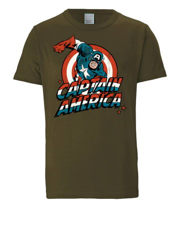 Logoshirt T-Shirt Marvel – Captain America in olivgrün