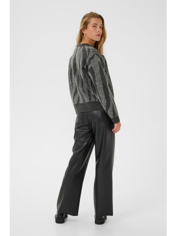 Kaffe Strickpullover KAbitzy Loose fit in Grey m / Dark grey m animal