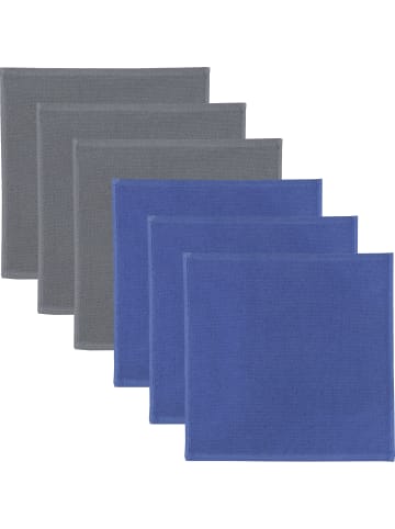 Erwin Müller Spültuch 2-farbig 6er-Pack in grau/blau