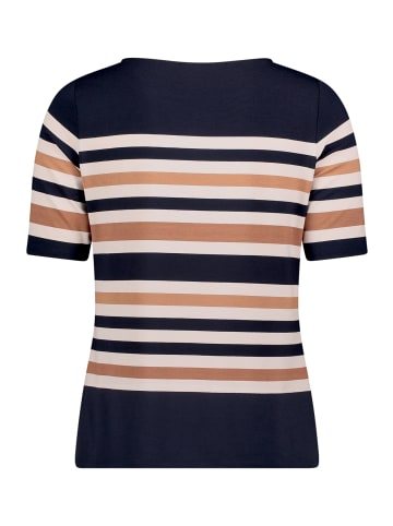 Betty Barclay Basic Shirt mit U-Boot-Ausschnitt in Dark Blue/Brown
