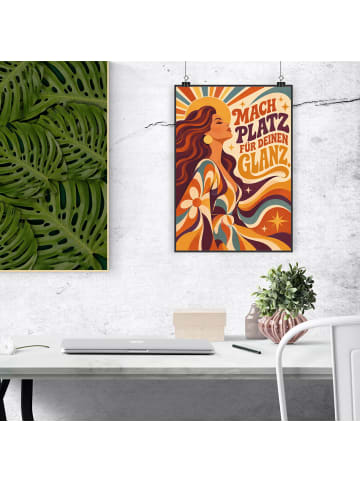 Poster Frau nostalgisch Design mit Spruch in Weiß