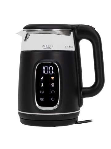 Adler Europe AD 1305 BS Wasserkocher 2200 W in Schwarz/Silber