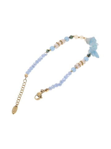 IZIA Women Bracelet With Beads in Gold Blue