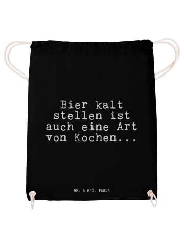 Mr. & Mrs. Panda Sportbeutel Bier kalt stellen ist... mit Spruch in Schwarz