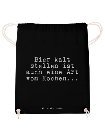Mr. & Mrs. Panda Stoffbeutel Bier kalt stellen ist... mit Spruch in Schwarz