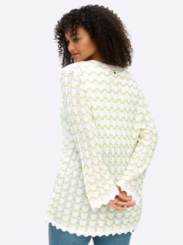 sheego Cardigan in ecru-pistazie