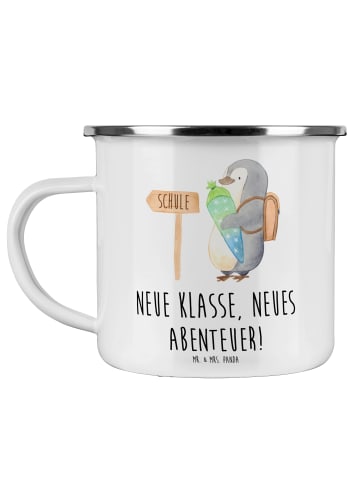 Mr. & Mrs. Panda Kaffeebecher Erster Schultag Abenteuer mit Spruch in Weiß