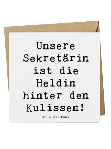Mr. & Mrs. Panda Grußkarte Spruch Sekretärin Heldin mit Spruch in Weiß