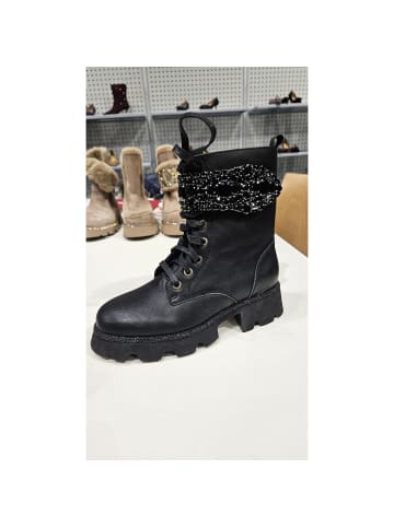Alma en Pena Schnürstiefel  in Schwarz