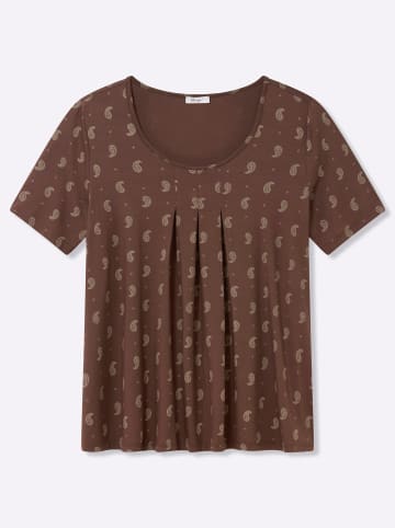 sheego Halbarmshirt in schoko-sesam-bedruckt