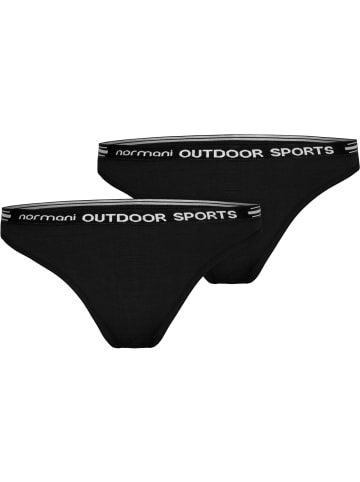 Normani Outdoor Sports 2er Pack Damen Merino Tanga Dubbo in Schwarz