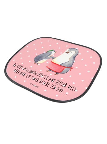 Mr. & Mrs. Panda Sonnenblende Auto Pinguin mit Kind mit Spruch in Rot Pastell