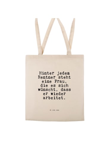 Mr. & Mrs. Panda Tote Bag Hinter jedem Rentner steht... mit Spruch in Creme