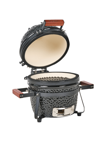 Beliani Holzkohlegrill KAMADO in Schwarz - (W) 54 x (H) 48 x (L) 35 cm