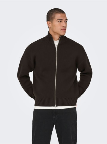 ONLY & SONS Strickjacke in Coffee Bean 1