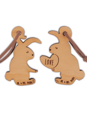 Mr. & Mrs. Panda Schlüsselanhänger Hase Herz ohne Spruch in Braun