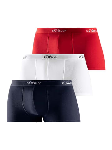 S. Oliver Retro Short / Pant Basic in Rot / Dunkelblau / Weiß