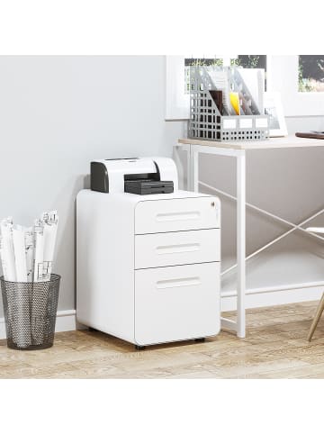 Vinsetto Rollcontainer-B39 x T48 x H59 cm-Weiß