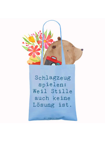 Mr. & Mrs. Panda Tragetasche Spruch Schlagzeug Magie mit Spruch in Sky Blue