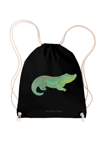 Mr. & Mrs. Panda Jutebeutel Krokodil ohne Spruch in Schwarz