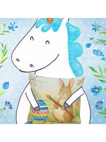 Mr. & Mrs. Panda Kopfkissen Hase Eier Malen Design ohne Spruch in Weiß