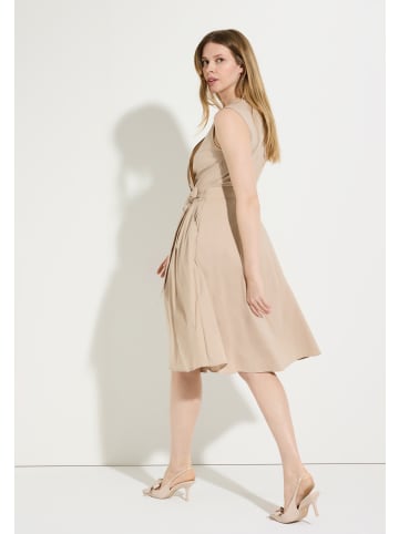 More & More raffiniertes Midikleid, Wickeloptik in beige