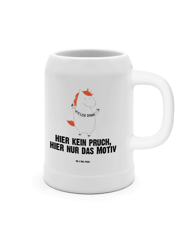 Mr. & Mrs. Panda Bierkrug Einhorn Dankeschön mit Spruch in Weiß
