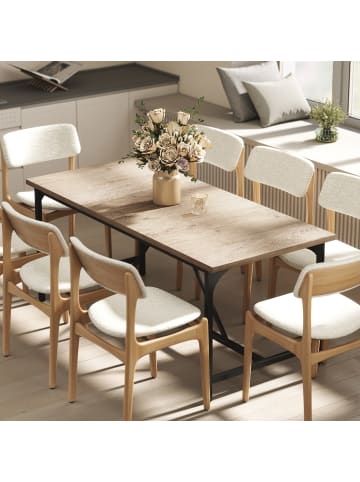 HOMCOM Esstisch-180L x 80B x 75,5H cm-Naturholz