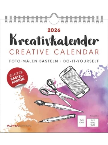 TeNeues Calendars & Stationery Kalender - Alpha Edition - Kreativ-Kalender M Weiß 2026 - Bastelkalender