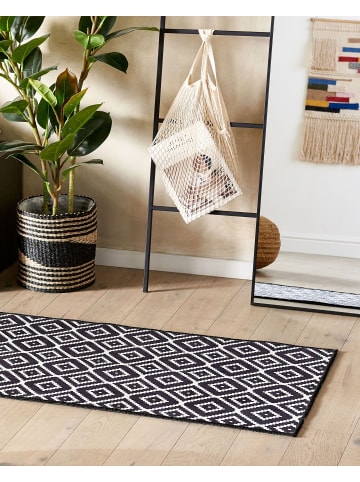Beliani Läufer KARUNGAL in Schwarz/Weiß - (W) 60 x (H) 1 x (L) 200 cm