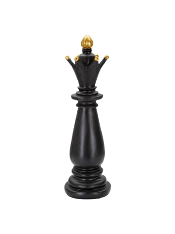 Mauro Ferretti Schach-Läufer aus schwarzem und goldenem Kunstharz, Ø 12,5 x 38,5 cm