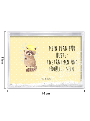 Mr. & Mrs. Panda Fotorahmen Waschbär mit Spruch in Gelb Pastell