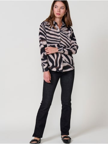 KOROSHI Langärmliges bedrucktes Damenhemd in SCHWARZ