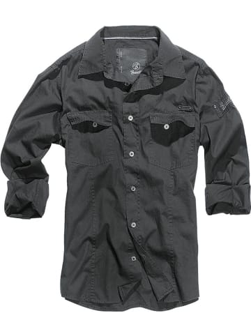 Brandit Hemd "Slim Fit Shirt Long Sleeve" in Schwarz