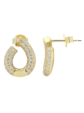 Adeliás Damen Ohrringe – Ohrstecker aus 925 Silber in gold