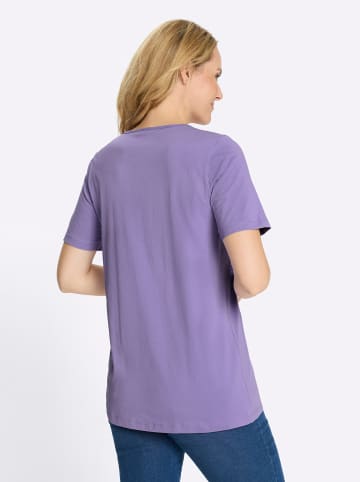 Sieh an! Longshirt in lavendel-weiß