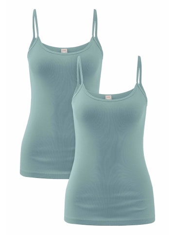 Hessnatur Spaghetti Top Fitted 2er-Set in sturmblau