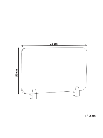 Beliani Schreibtischtrennwand SPLIT in Blau - (W) 72 x (H) 50 x (L) 1 cm