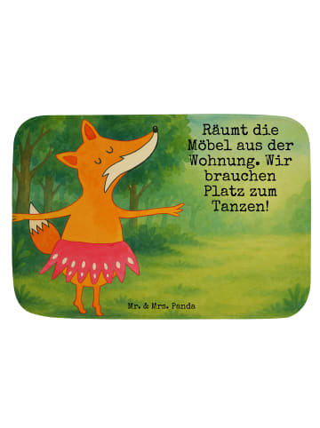 Mr. & Mrs. Panda Badezimmerteppich Fuchs Ballerina Design mit Sp... in Weiß