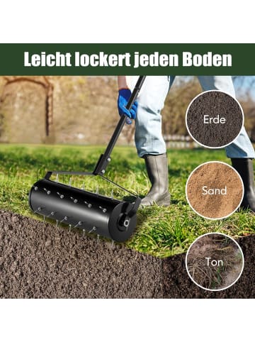 COSTWAY Rasenlüfter 53x130cm in Schwarz
