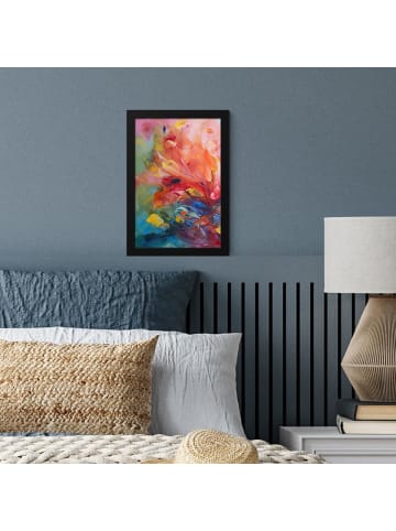MuchoWow Poster mit Leiste Abstrakte Farbexplosion