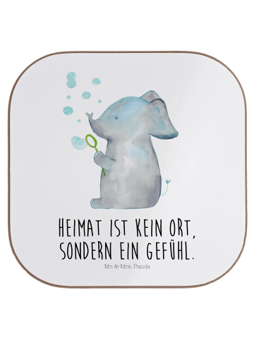 Mr. & Mrs. Panda Untersetzer Elefant Seifenblasen mit Spruch in Weiß