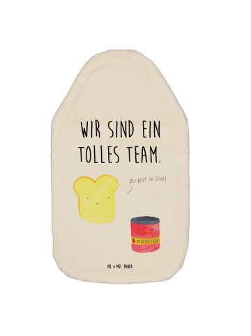 Mr. & Mrs. Panda Wärmflasche Toast Marmelade mit Spruch in Weiß
