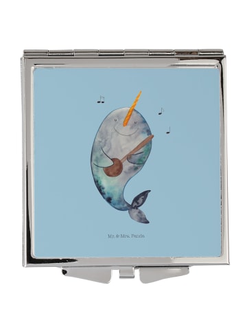 Mr. & Mrs. Panda Frauen Spiegel Narwal Gitarre ohne Spruch in Blau Pastell