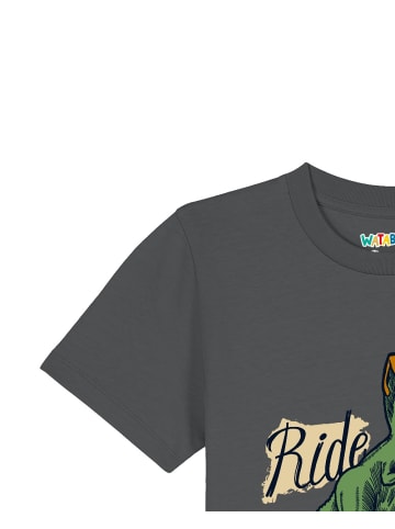 wat? Apparel T-Shirt T-Rex Fahrrad in Grau